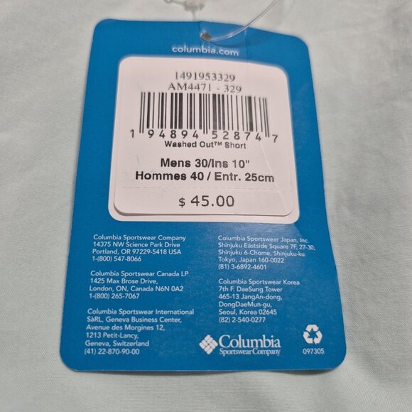 Columbia Men's Shorts Size 30 Inseam 10" Washed Out Mint Green (61) - Picture 11 of 12